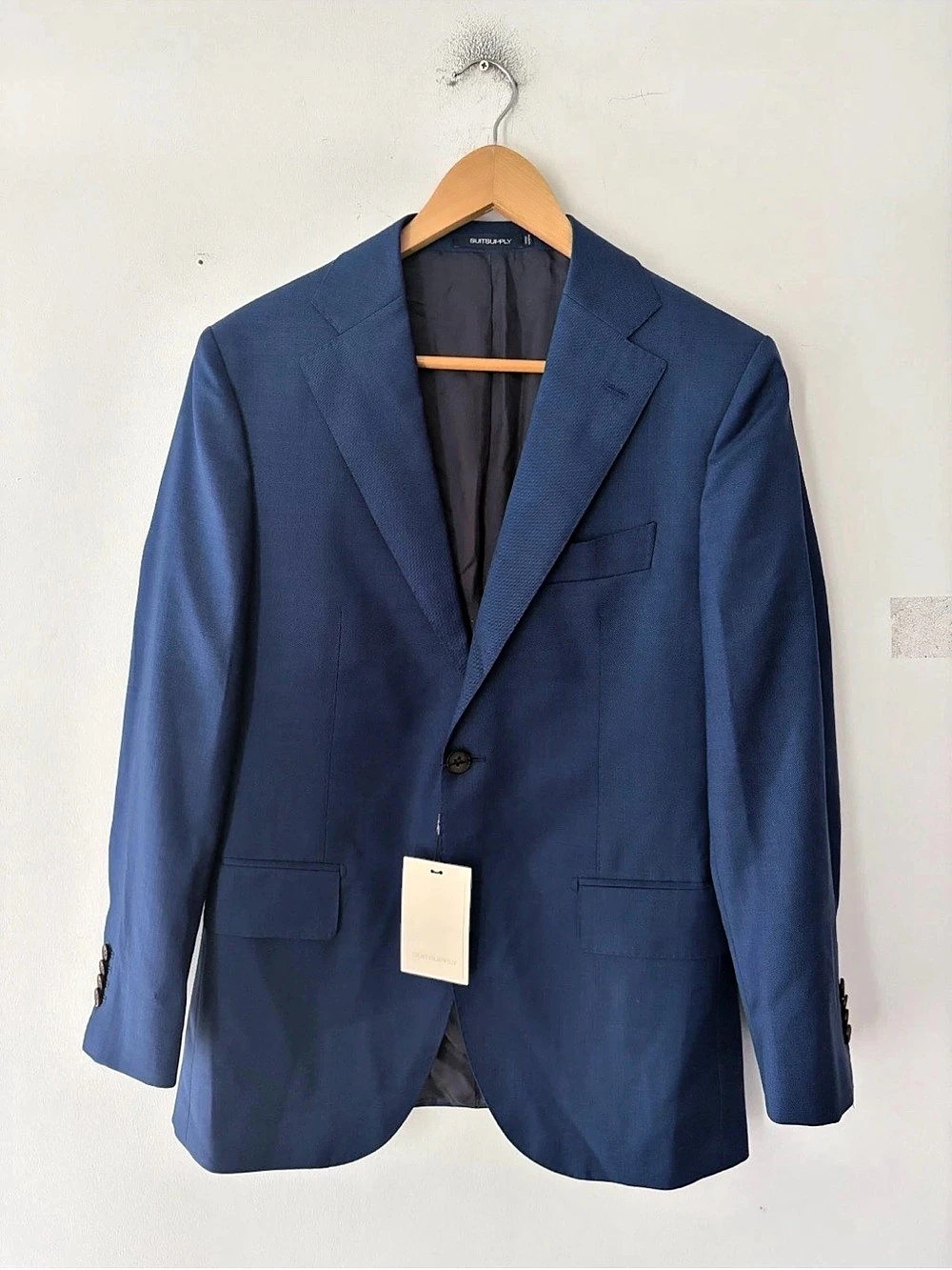 Suitsupply Lazio Single Breasted Blue Wool Sport Coat Size 38S NEW